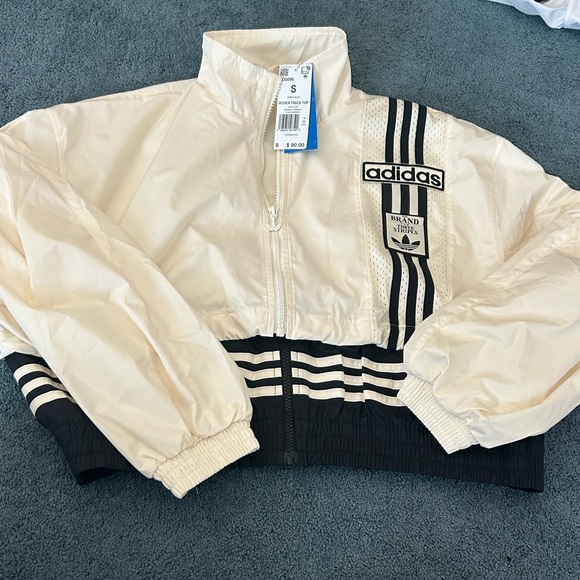 Adidas Cream and Black Track Jacket - Small - Picture 2 of 6